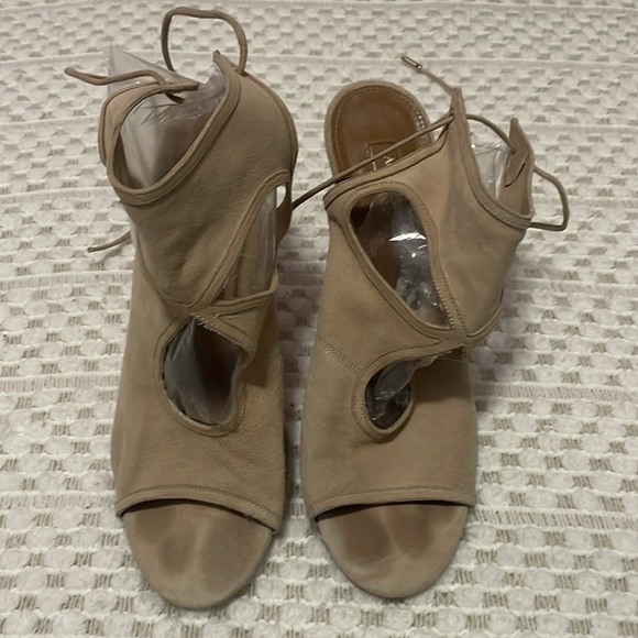 Aquazzura Sexy Thing Wrapped Tan Heels + Dustbag - Picture 5 of 16